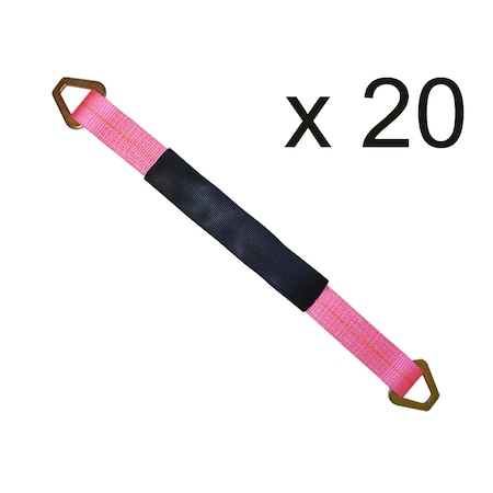 Tie 4 Safe 2 x 72 Axle Straps w/ Sleeve and D Rings, WLL- 3,333 lb, PK20 RT41A-72M18-PK-C-20